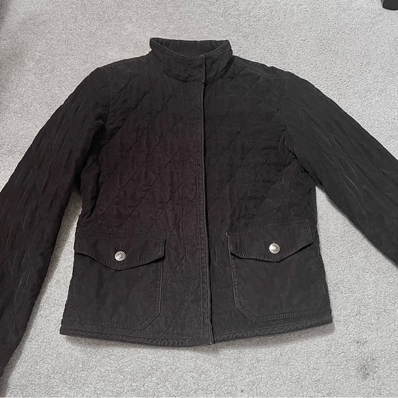 EDDIE BAUER Women’s Black Quilted Corduroy Zip-up Jacket - Picture 5 of 17